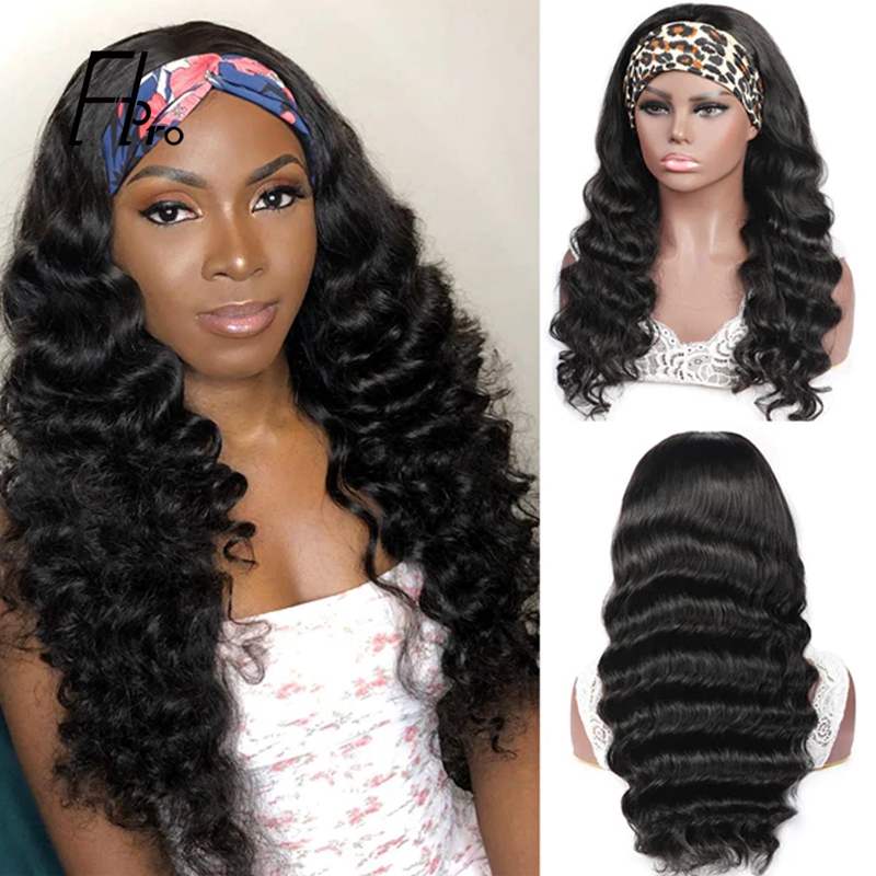 Headband Wigs Loose Wave High Density Glueless Virgin Hair Wigs